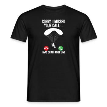 Paramoteur Parapente motorisé - T-shirt homme - noir - Devant - AI Model Male 178 light (178cm)