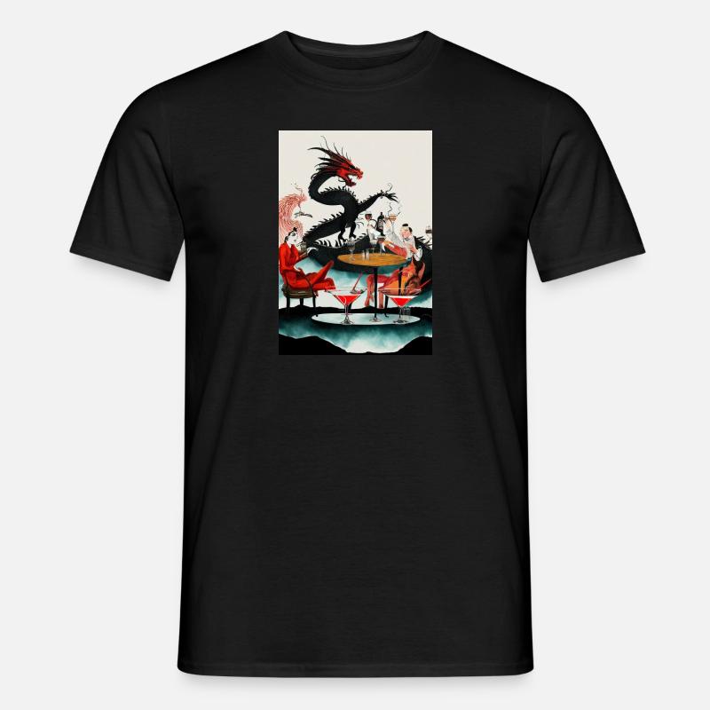Drache Chinesisch Lounge - Männer T-Shirt - Schwarz