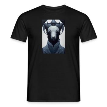Panda Bär Eisbär Comic Portrait - Männer T-Shirt - Schwarz - Vorne - AI Model Male 178 light (178cm)