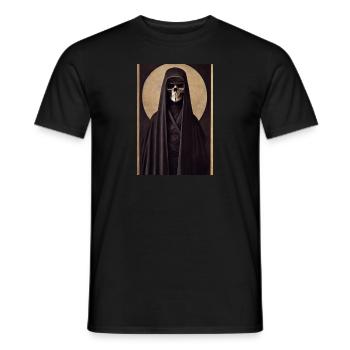 Crâne de faucheuse d’Halloween - T-shirt homme - noir - Devant - AI Model Male 178 light (178cm)