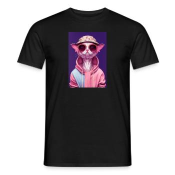Sphynx Cat Hoodie - Men's T-Shirt - black - Front - AI Model Male 178 light (178cm)