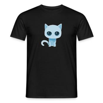 kleine Blaue Katze - Männer T-Shirt - Schwarz - Vorne - AI Model Male 178 light (178cm)