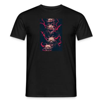 Japan Mask Hannya Demon Judo Fight Warrior - Men's T-Shirt - black - Front - AI Model Male 178 light (178cm)