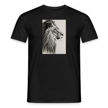 Löwe in schwarz weiß - Männer T-Shirt - Schwarz - Vorne - AI Model Male 178 light (178cm)