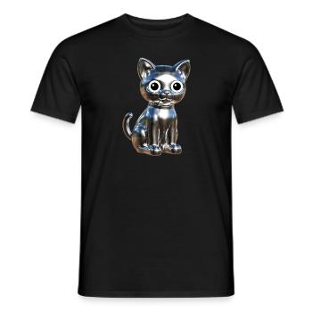 Metallic Chrom Elegance - Männer T-Shirt - Schwarz - Vorne - AI Model Male 178 light (178cm)