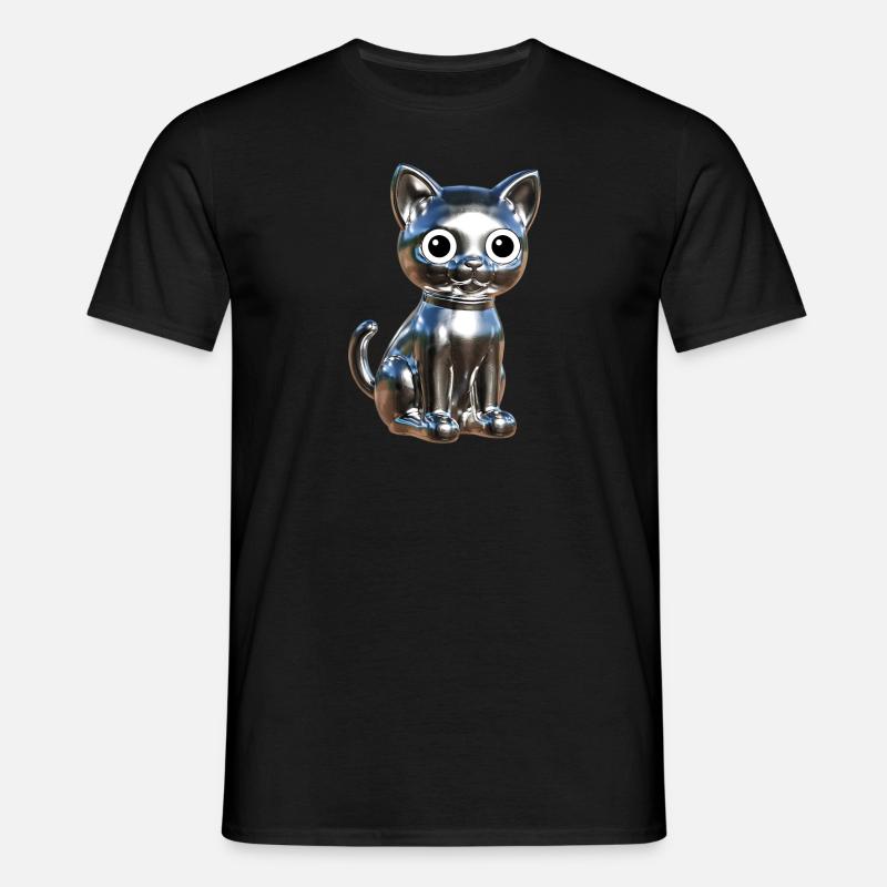 Metallic Chrom Elegance - Männer T-Shirt - Schwarz