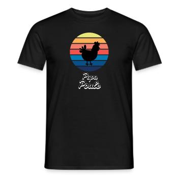 papa poule - T-shirt homme - noir - Devant - AI Model Male 178 light (178cm)