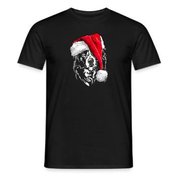 Santa BORDER COLLIE Weihnachten Hunde Wilsigns - Männer T-Shirt - Schwarz - Vorne - AI Model Male 178 light (178cm)