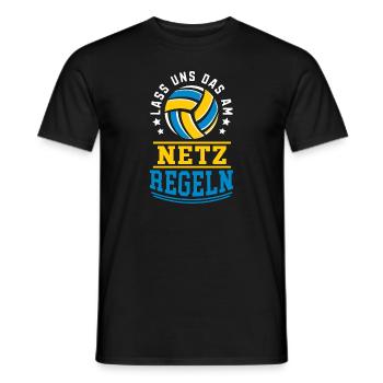 Volleyball Lass uns das am netz Regeln Geschenk - Männer T-Shirt - Schwarz - Vorne - AI Model Male 178 light (178cm)