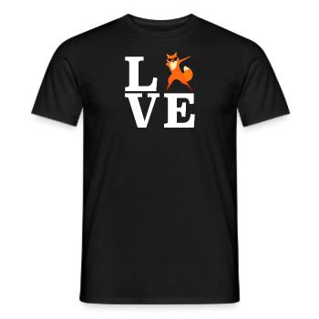 Love Foxes Fox Lover Dabbing Dab Illustration - Men's T-Shirt - black - Front - AI Model Male 178 light (178cm)