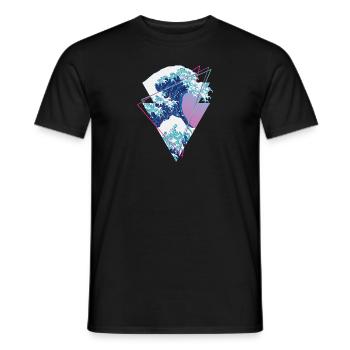 Retro Vaporwave Wave par Kanagawa - T-shirt homme - noir - Devant - AI Model Male 178 light (178cm)