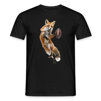 Red Fox Fußball - Männer T-Shirt - Schwarz - Vorne - AI Model Male 178 light (178cm)
