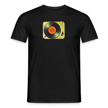 Tourne-disque - T-shirt homme - noir - Devant - AI Model Male 178 light (178cm)