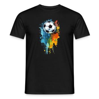Ballon de joueur de football de football - T-shirt homme - noir - Devant - AI Model Male 178 light (178cm)