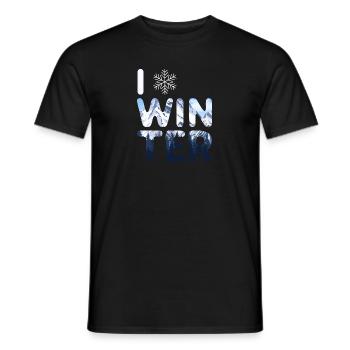 J’aime l’hiver, la neige, le froid et le bonhomme de neige - T-shirt homme - noir - Devant - AI Model Male 178 light (178cm)