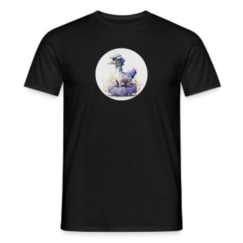 Animal giraffe fantasy and cute - Men's T-Shirt - black - Front - AI Model Male 178 light (178cm)