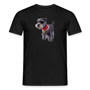 Snuggle Up with festive Miniature Schnauzer Spirit - Men's T-Shirt - black - Front - AI Model Male 178 light (178cm)