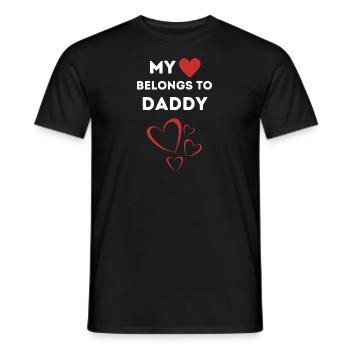 Mon cœur appartient papa j’aime mon papa valent - T-shirt homme - noir - Devant - AI Model Male 178 light (178cm)