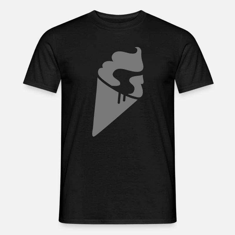 stilisierte Eiscreme in Eiswaffeltüte - Männer T-Shirt - Schwarz