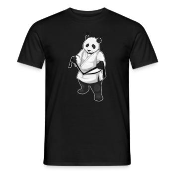 Panda Karate Kampfsport - Männer T-Shirt - Schwarz - Vorne - AI Model Male 178 light (178cm)