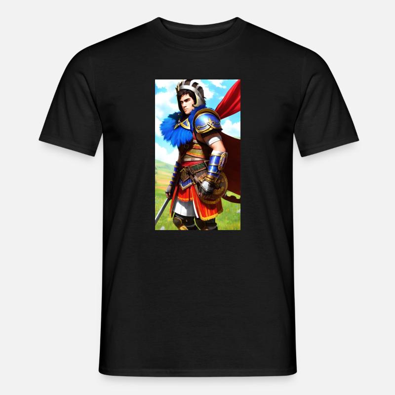 Mehrfarbiger Ritter Gladiator - Männer T-Shirt - Schwarz