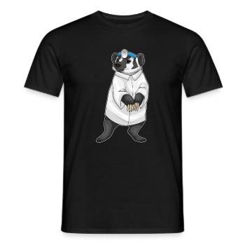 Dachs Arzt Arztkittel - Männer T-Shirt - Schwarz - Vorne - AI Model Male 178 light (178cm)