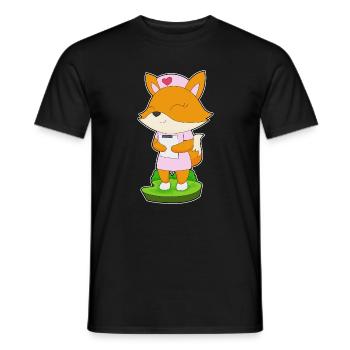 Infirmière Fox - T-shirt homme - noir - Devant - AI Model Male 178 light (178cm)