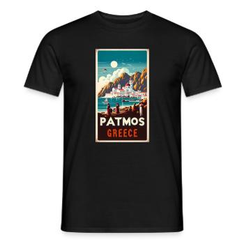 Patmos Griechenland Vintage Urlaub Design - Männer T-Shirt - Schwarz - Vorne - AI Model Male 178 light (178cm)