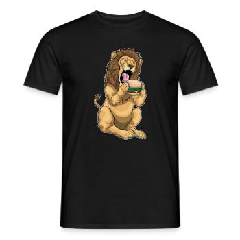 Lion Cheeseburger - T-shirt homme - noir - Devant - AI Model Male 178 light (178cm)