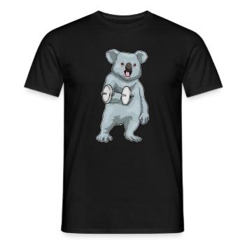 Bodybuilding Koala Bodybuilding avec haltères - T-shirt homme - noir - Devant - AI Model Male 178 light (178cm)