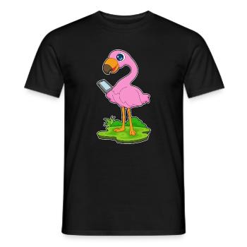Flamingo Smartphone - Men's T-Shirt - black - Front - AI Model Male 178 light (178cm)