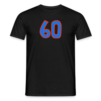 60. 60 ANS. 60e ANNIVERSAIRE. ANNIVERSAIRE 60 ANS. - T-shirt homme - noir - Devant - AI Model Male 178 light (178cm)