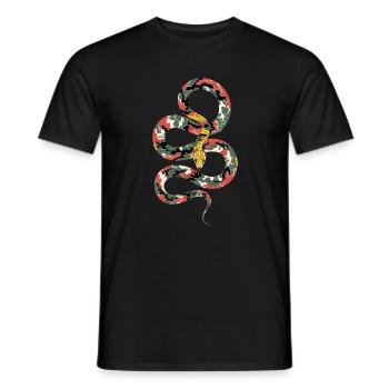 Camouflage Serpent Coils - Men's T-Shirt - black - Front - AI Model Male 178 light (178cm)