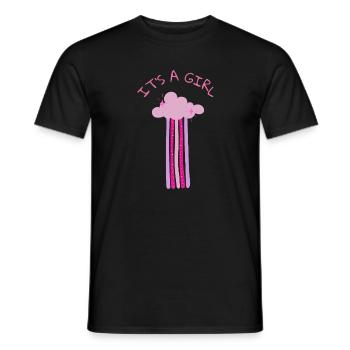 It's a Girl - rosa Wolke mit Glitzer für Party - Männer T-Shirt - Schwarz - Vorne - AI Model Male 178 light (178cm)