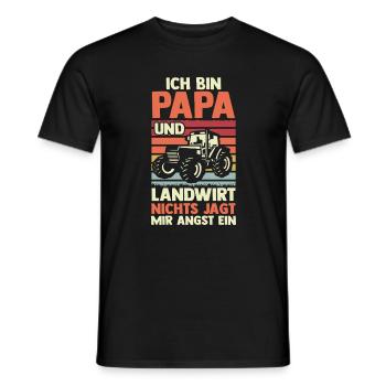 Ich Bin Papa Und Landwirt Nichts Jagt Mir Angst Ei - Männer T-Shirt - Schwarz - Vorne - AI Model Male 178 light (178cm)