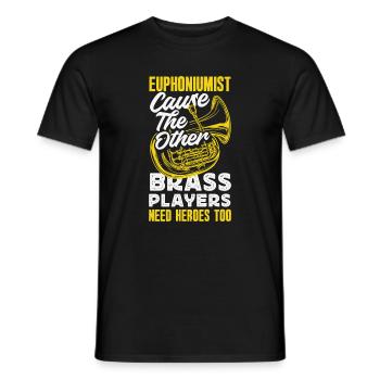 Vintage Euphonium Player - Men's T-Shirt - black - Front - AI Model Male 178 light (178cm)
