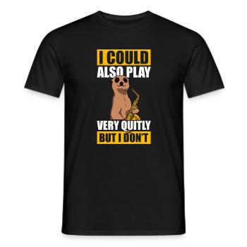 Joue très calmement Saxophoniste - T-shirt homme - noir - Devant - AI Model Male 178 light (178cm)