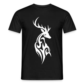Tribal Hirsch Silhouette - Männer T-Shirt - Schwarz - Vorne - AI Model Male 178 light (178cm)