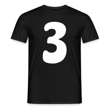 Three: Minimalist Numeral 3 | Third Party - Men's T-Shirt - black - Front - AI Model Male 178 light (178cm)