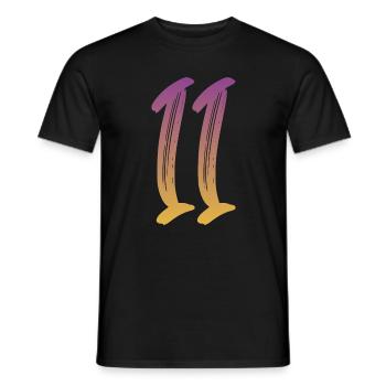 11 - Männer T-Shirt - Schwarz - Vorne - AI Model Male 178 light (178cm)