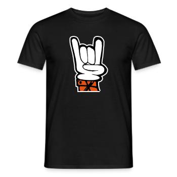 Hand Rock Pommesgabel - Männer T-Shirt - Schwarz - Vorne - AI Model Male 178 light (178cm)
