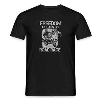 Motorcycle Race Racing Enduro Journey Trip Freedom - Men's T-Shirt - black - Front - AI Model Male 178 light (178cm)