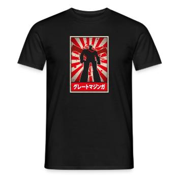 Grand Mazinger Mecha Robot Cartoon 80's - T-shirt homme - noir - Devant - AI Model Male 178 light (178cm)