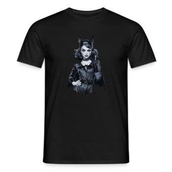 Retro Style Bat-themed Gothic für Gothik Fans - Männer T-Shirt - Schwarz - Vorne - AI Model Male 178 light (178cm)