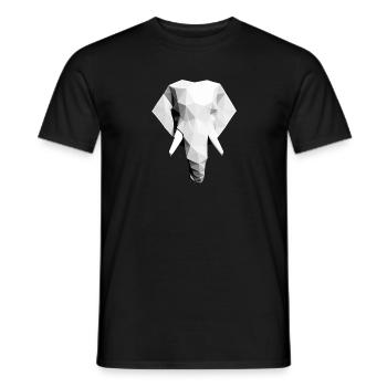 Polygon Design Elephant animal head black white - T-shirt homme - noir - Devant - AI Model Male 178 light (178cm)