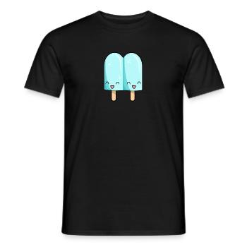Kawaii light blue popsicle - Men's T-Shirt - black - Front - AI Model Male 178 light (178cm)