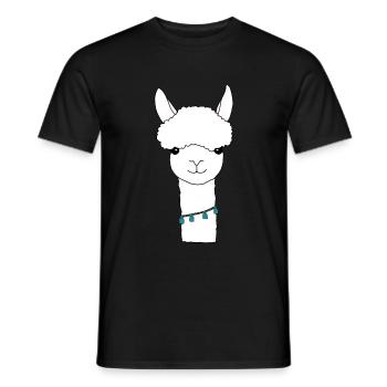 Alpaka - Männer T-Shirt - Schwarz - Vorne - AI Model Male 178 light (178cm)