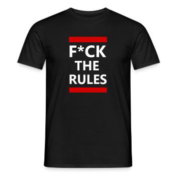 f*ck the rules red - Männer T-Shirt - Schwarz - Vorne - AI Model Male 178 light (178cm)