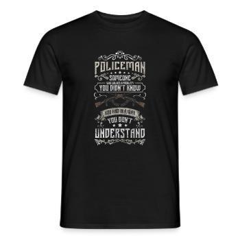 Polizei Stop Tatort Dieb - Männer T-Shirt - Schwarz - Vorne - AI Model Male 178 light (178cm)
