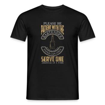 Barman Boissons alcoolisées Pourboires - T-shirt homme - noir - Devant - AI Model Male 178 light (178cm)
